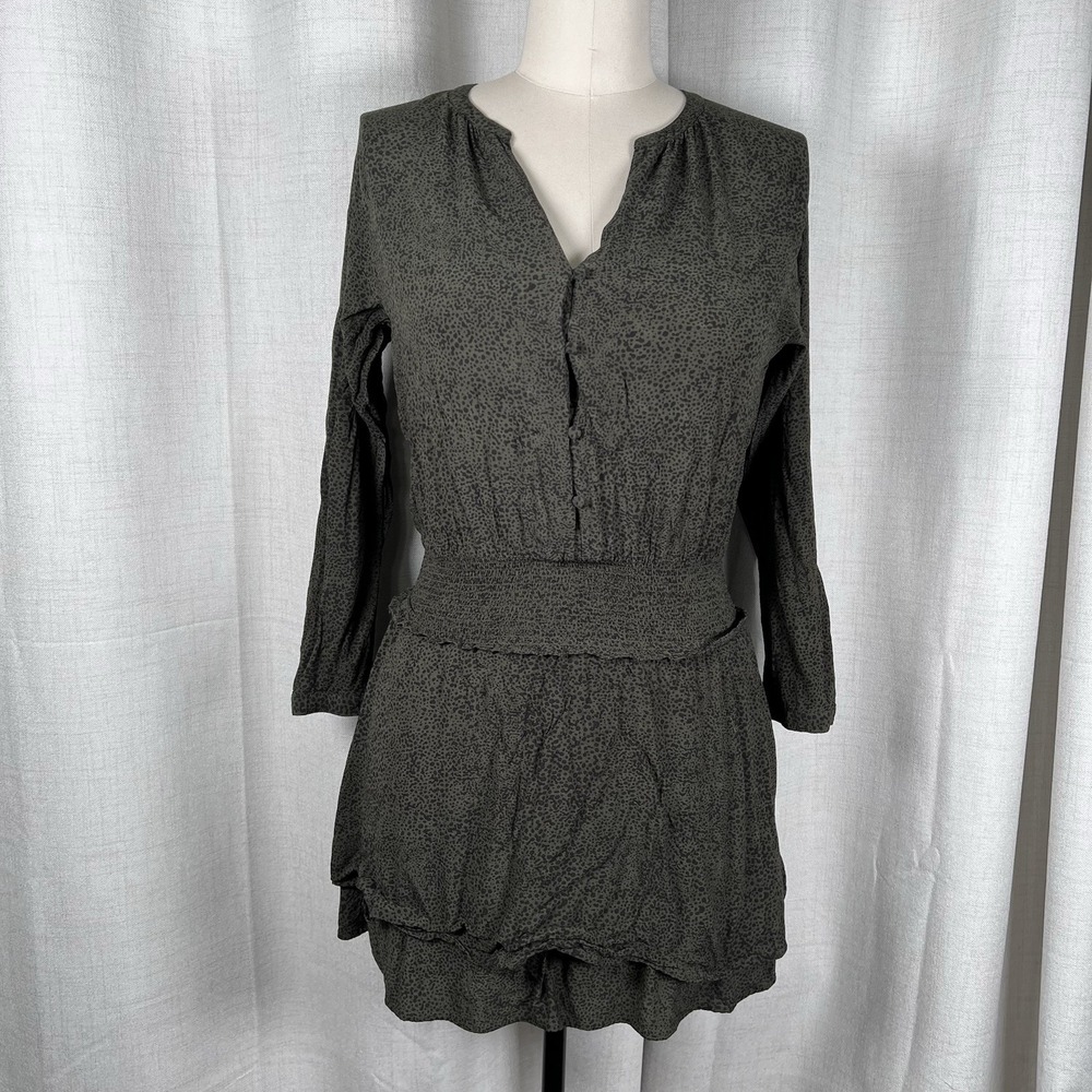 Rails Revolve Olive Green Black Speckled Jasmine Dress Smock Tiered Small
